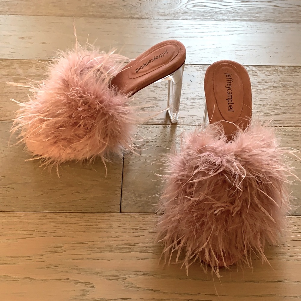 Jeffrey Campbell feather daisy heels 9
